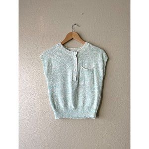 Vintage green knit shirt size small minimalist